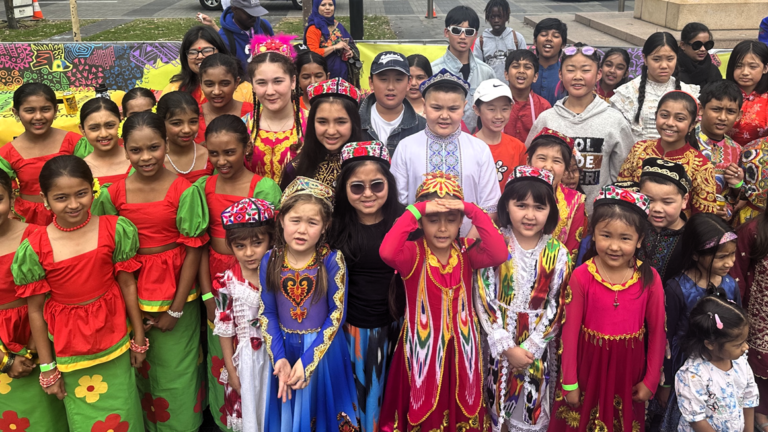 group of children in cultural dress